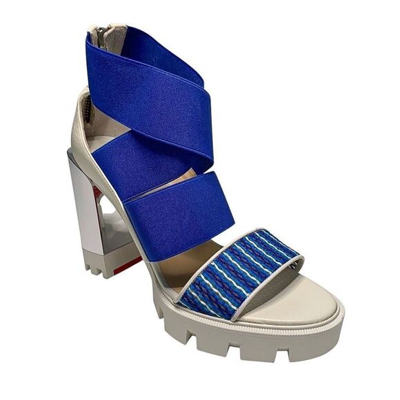 Christian Louboutin Patrouiagoma Metallic Heel Platform Sandals EU 36.5 US 6.5 - Picture 1 of 9